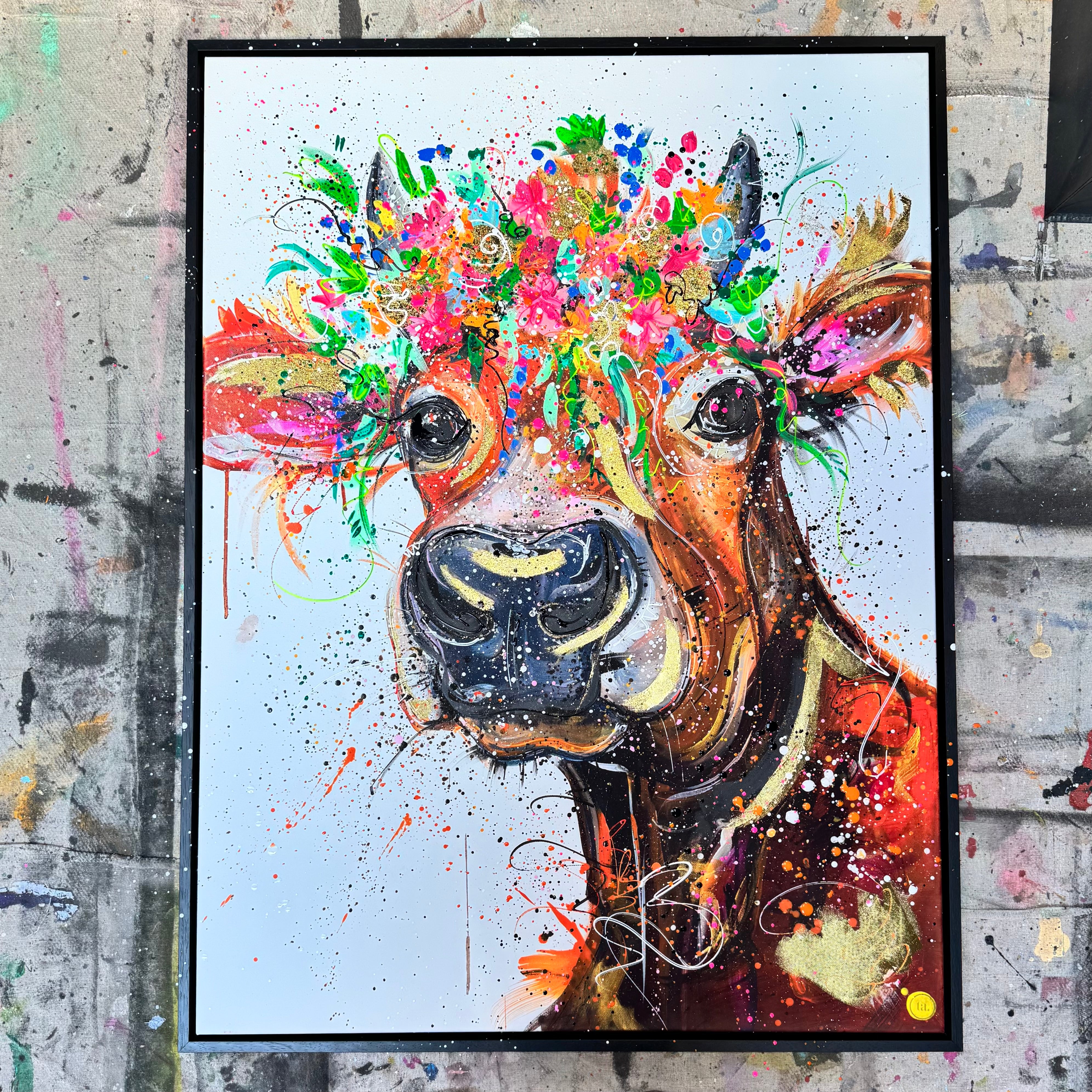 Hand Embellished Jenny the Jersey Cow