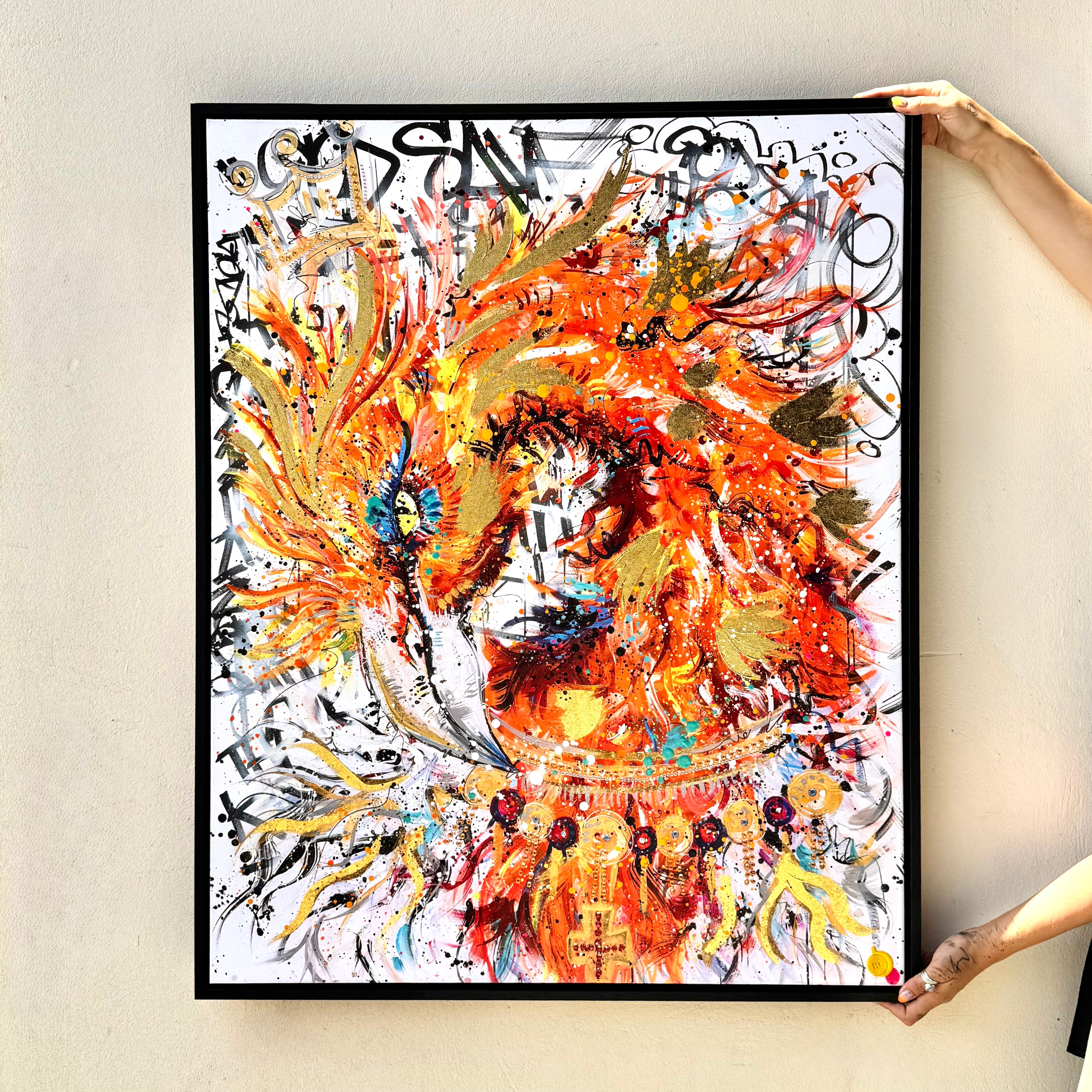 Hand Embellished Blaze the Phoenix King
