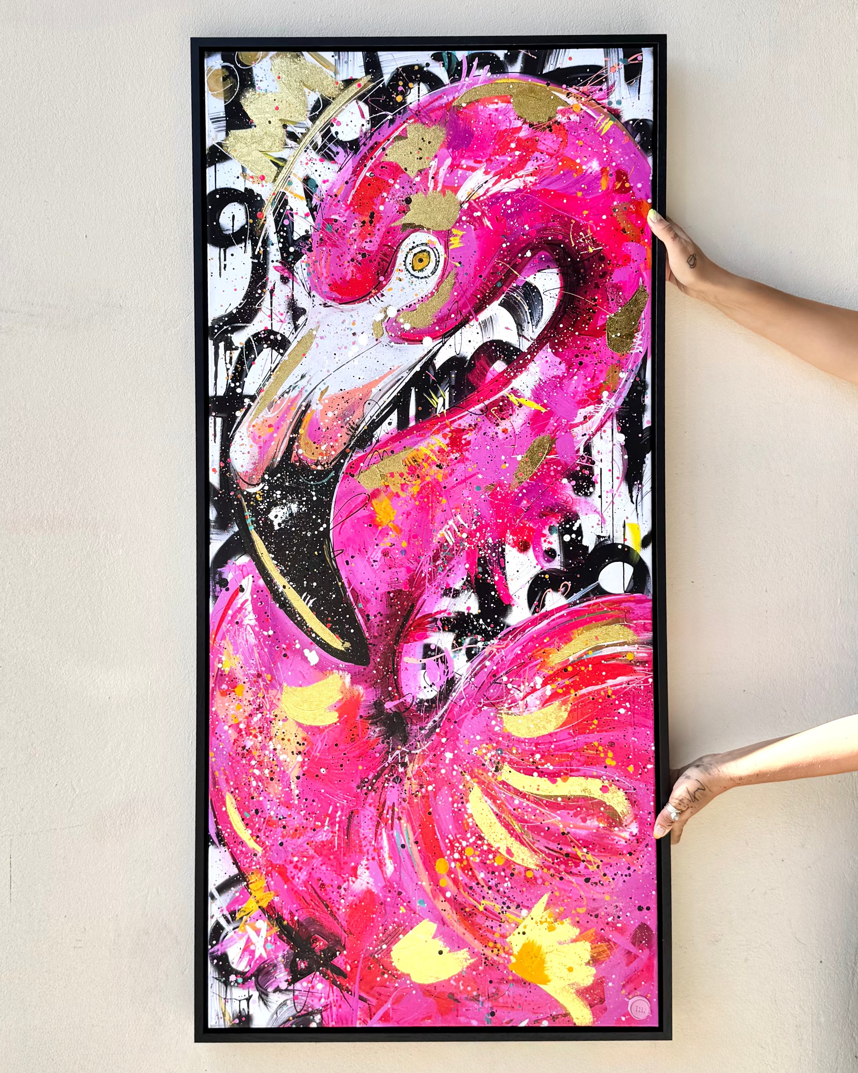 Hand Embellished Fizz the Flamingo