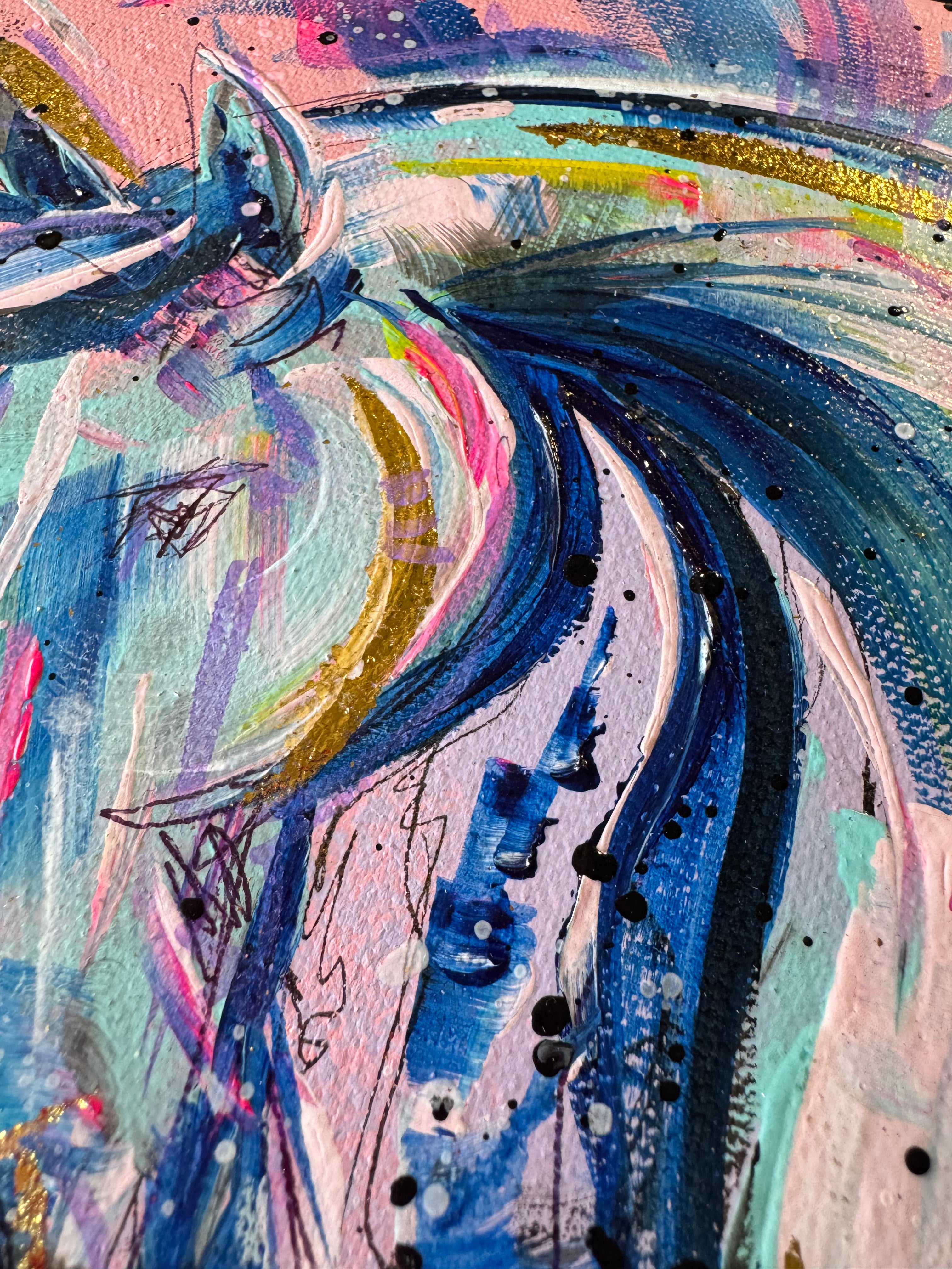 Original Coloured Canvas Horse #3