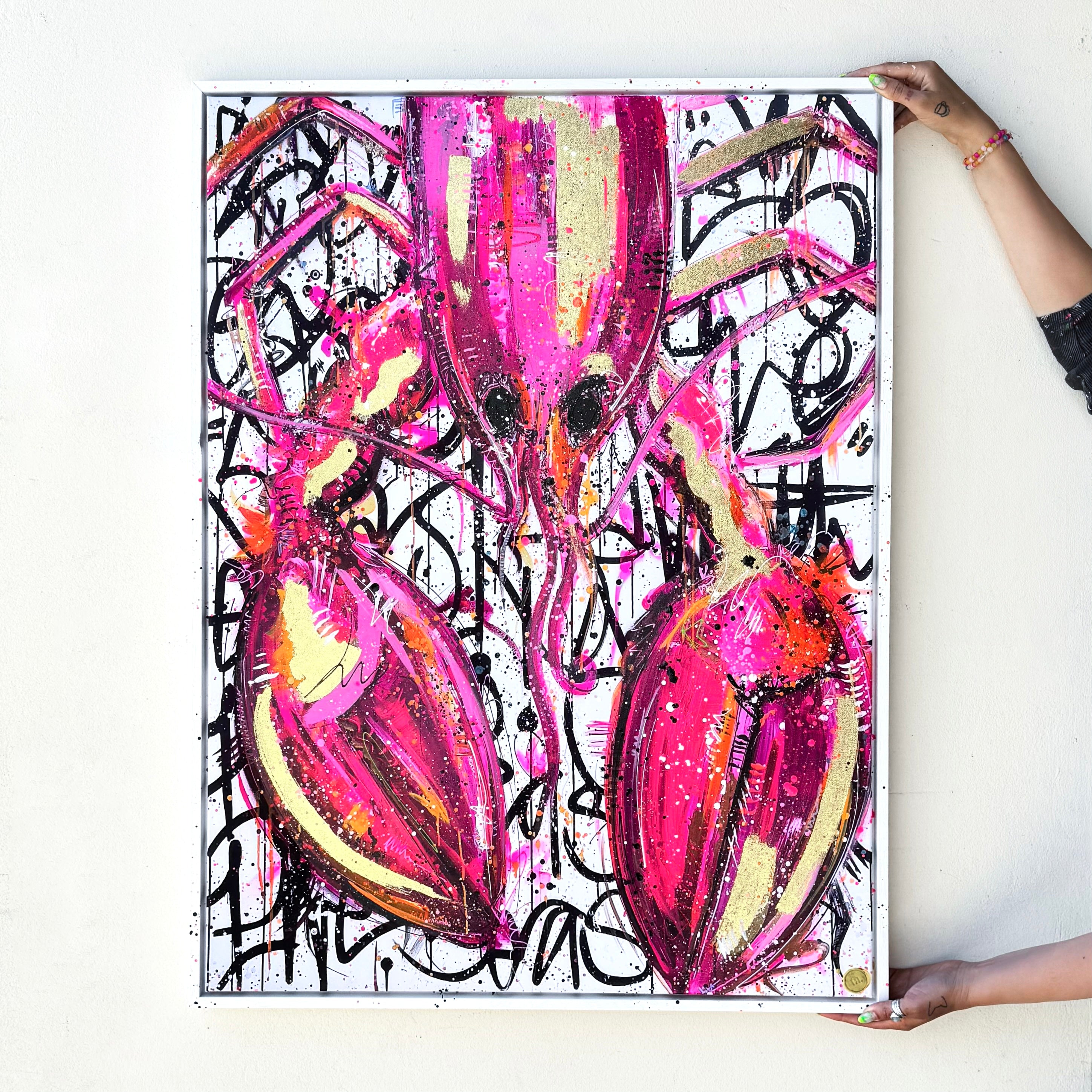 Hand Embellished Clawdia the Pink Lobster